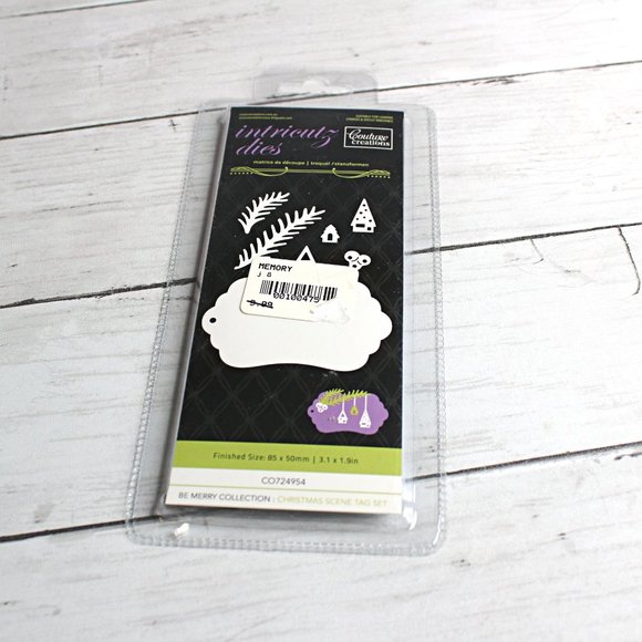 Couture Creations Christmas Tree Gift Tag Holly Metal Cutting Die - Picture 4 of 4